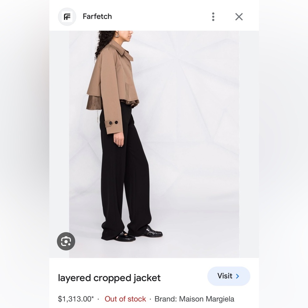 MM6 Masion margiela Raw-Cut Hem Cropped Jacket - Picture 6 of 6